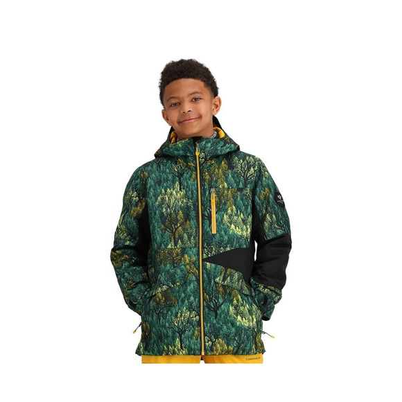 Obermeyer Teen Boys Ski Jacket Gage Insulated Zip Green Small 8 Tree Hooded - Picture 1 of 14